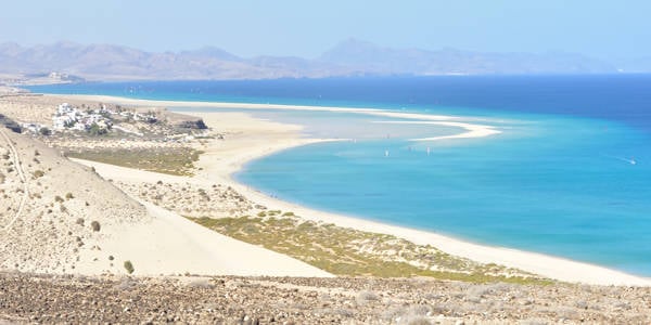 Sweeping Sotavento beach Canary Islands