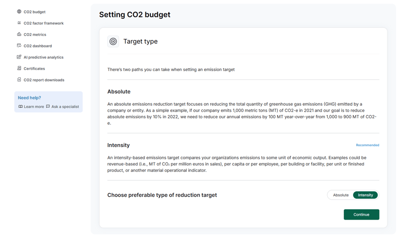 Goodwings platform set CO2 budget and emission target